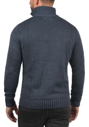 !Solid Poul Herren Strickjacke Cardigan mit Stehkragen Dunkelblau/Dunkelgrau/Blau/Hellblau