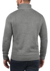 !Solid Poul Herren Strickjacke Cardigan mit Stehkragen Dunkelgrau/Grau/Hellgrau