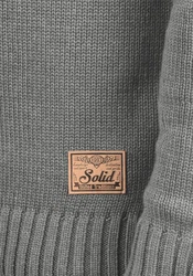 !Solid Poul Herren Strickjacke Cardigan mit Stehkragen Dunkelgrau/Grau/Hellgrau