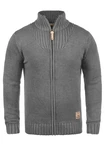!Solid Poul Herren Strickjacke Cardigan mit Stehkragen Dunkelgrau/Grau/Hellgrau