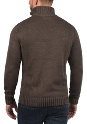 !Solid Poul Herren Strickjacke Cardigan mit Stehkragen Dunkelbraun/Braun/Khaki/Dunkelgrün/Grau