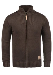 !Solid Poul Herren Strickjacke Cardigan mit Stehkragen Dunkelbraun/Braun/Khaki/Dunkelgrün/Grau