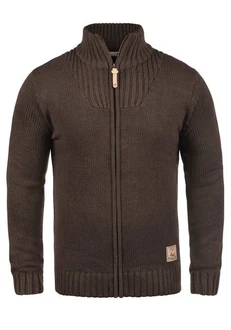 !Solid Poul Herren Strickjacke Cardigan mit Stehkragen Dunkelbraun/Braun/Khaki/Dunkelgrün/Grau