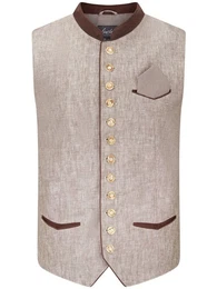 Trachtenweste Trachten Weste Herren Mane beige (1-tlg) beige