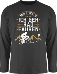 Shirtracer Rundhalsshirt Mir reichts ich geh Rad fahren I Geschenk Radfahren Geschenke Fahrrad Bekleidung Radsport Grau/Dunkelgrün/Dunkelrot/Dunkelgrau/Lila