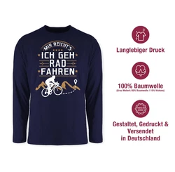 Shirtracer Rundhalsshirt Mir reichts ich geh Rad fahren I Geschenk Radfahren Geschenke Fahrrad Bekleidung Radsport Grau/Dunkelrot/Dunkelblau/Blau/Hellblau