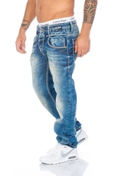 Cipo & Baxx Slim-fit Jeans Herren Hose Blau/Hellblau