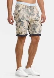 Indicode Herren Albert Cargo Shorts Hawaii Beige/Khaki/Gelb