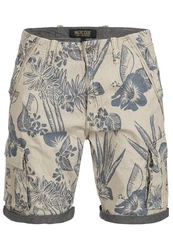 Indicode Herren Albert Cargo Shorts Hawaii Beige/Khaki/Gelb