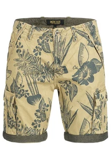 Indicode Herren Albert Cargo Shorts Hawaii Khaki/Beige/Gelb