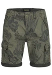 Indicode Herren Albert Cargo Shorts Hawaii Dunkelgrün/Grün/Khaki