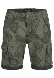 Indicode Herren Albert Cargo Shorts Hawaii Dunkelgrün/Grün/Khaki