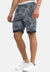 Indicode Herren Albert Cargo Shorts Hawaii Grau/Dunkelblau/Blau