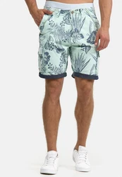 Indicode Herren Albert Cargo Shorts Hawaii Blau/Türkis/Grün
