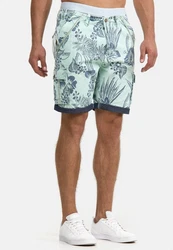 Indicode Herren Albert Cargo Shorts Hawaii Blau/Türkis/Grün