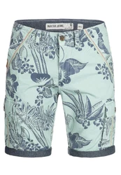 Indicode Herren Albert Cargo Shorts Hawaii Blau/Türkis/Grün