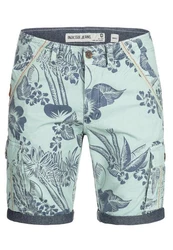 Indicode Herren Albert Cargo Shorts Hawaii Blau/Türkis/Grün