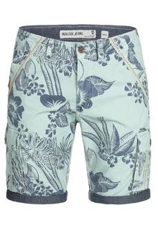 Indicode Herren Albert Cargo Shorts Hawaii Blau/Türkis/Grün