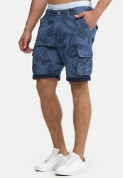 Indicode Herren Albert Cargo Shorts Hawaii Blau
