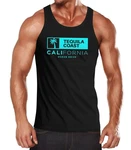 Neverless Tanktop Herren Tank-Top California Ocean Drive Schwarz/Gold/Orange/Blau