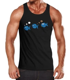 Tanktop Herren Tanktop Fische lustig Fischfurz Fun-Shirt furzen Witz Scherz mit Print