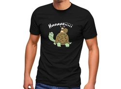 MoonWorks Print-Shirt Herren T-Shirt Schildkrte Schnecke Huuuuiiii Braun/Schwarz/Grau/Grün/Rot/Mintgrün/Dunkelgrün