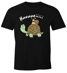 MoonWorks Print-Shirt Herren T-Shirt Schildkrte Schnecke Huuuuiiii Braun/Schwarz/Grau/Grün/Rot/Mintgrün/Dunkelgrün