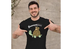 MoonWorks Print-Shirt Herren T-Shirt Schildkrte Schnecke Huuuuiiii Braun/Schwarz/Grau/Grün/Rot/Mintgrün/Dunkelgrün