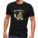 MoonWorks Print-Shirt Herren T-Shirt Schildkrte Schnecke Huuuuiiii Braun/Schwarz/Grau/Grün/Rot/Mintgrün/Dunkelgrün