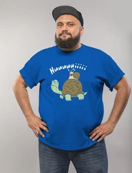 MoonWorks Print-Shirt Herren T-Shirt Schildkrte Schnecke Huuuuiiii Blau/Grau