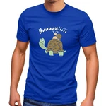 MoonWorks Print-Shirt Herren T-Shirt Schildkrte Schnecke Huuuuiiii Blau/Grau