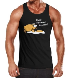 Tanktop Herren Tanktop Spiegelei Spruch Atme! Verdammt Kken Funshirt Muscle mit Print