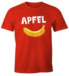 MoonWorks Herren T-Shirt mit Print Rot/Türkis