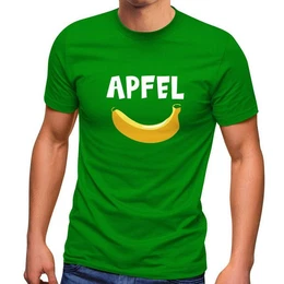 Print-Shirt Herren T-Shirt lustiger Aufdruck Apfel Banane Witz Scherz Fun-Shirt mit Print