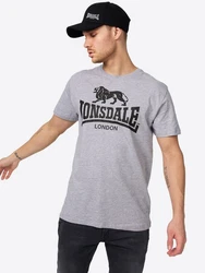Lonsdale T-Shirt Logo Grau/Braun/Dunkelgrau