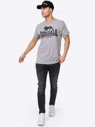 Lonsdale T-Shirt Logo Grau/Braun/Dunkelgrau