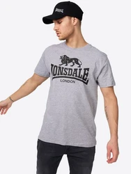 Lonsdale T-Shirt Logo Grau/Braun/Dunkelgrau