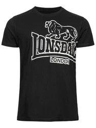 Lonsdale Herren T-Shirt Langsett Braun/Schwarz/Beige