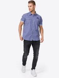 Lonsdale Kurzarmhemd Buttoned BERNY Blau/Dunkelblau/Pastell/Hellblau