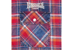 Lonsdale Kurzarmhemd Boxgrove Rot/Dunkelrot/Blau