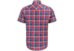 Lonsdale Kurzarmhemd Boxgrove Rot/Dunkelrot/Blau