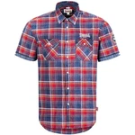 Lonsdale Kurzarmhemd Boxgrove Rot/Dunkelrot/Blau