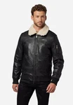RICANO Lederjacke M-Bomber Schwarz/Dunkelgrün/Rot