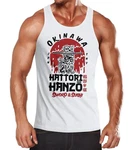 Neverless Tanktop Herren Hattori Hanzo Sword and Sushi Okinawa Japan Rot/Weiß/Creme