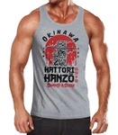 Neverless Tanktop Herren Hattori Hanzo Sword and Sushi Okinawa Japan Dunkelgrau/Rot/Grau/Braun