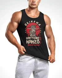 Neverless Tanktop Herren Hattori Hanzo Sword and Sushi Okinawa Japan Rot/Dunkelrot/Schwarz