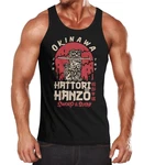 Neverless Tanktop Herren Hattori Hanzo Sword and Sushi Okinawa Japan Rot/Dunkelrot/Schwarz