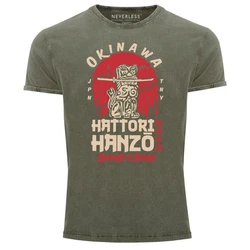 Neverless Print-Shirt Hattori Hanzo Sword and Sushi Okinawa Japan 