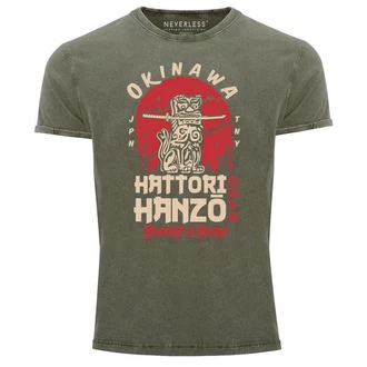 Neverless Print-Shirt Hattori Hanzo Sword and Sushi Okinawa Japan