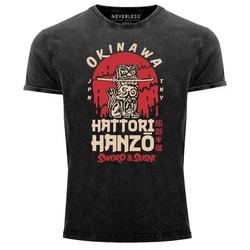 Neverless Print-Shirt Hattori Hanzo Sword and Sushi Okinawa Japan 